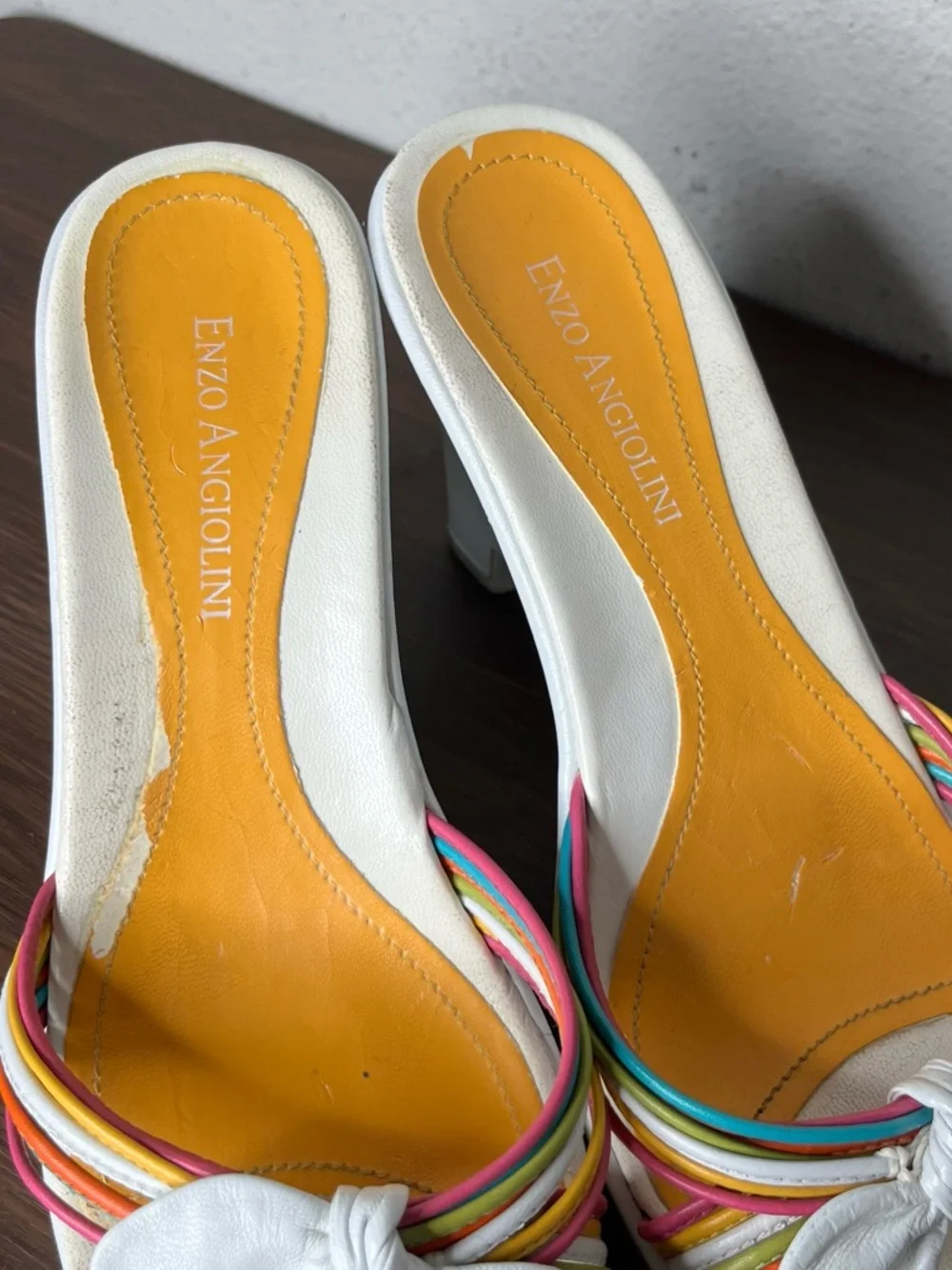 Y2K Vintage Strappy Rainbow Bow Wedge Heel Polly Pocket Fairycore Preppy - Picture 7 of 10